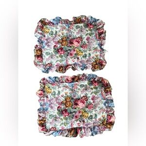 (2) VTG Ralph Lauren ALLISON pillow shams ruffles Cottagecore floral 90s EUC